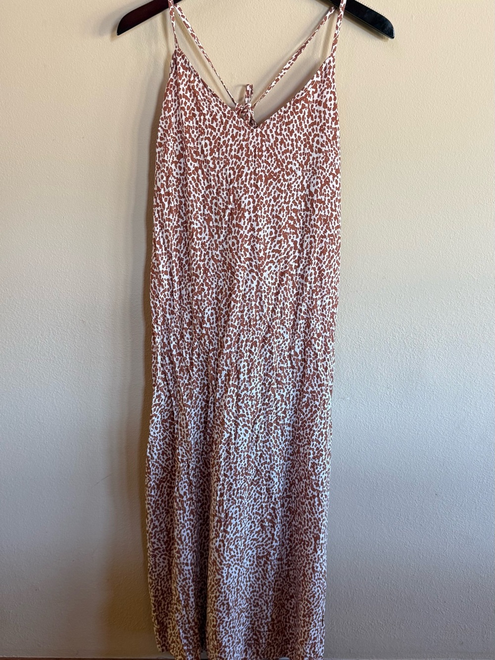 Old Navy Rust and White Leopard-Print Spaghetti-Strap Maxi Dress